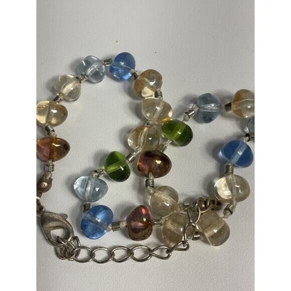 Monet Signed Glass Beaded Hand Knotted Earthy Tone Necklace - Picture 6 of 7